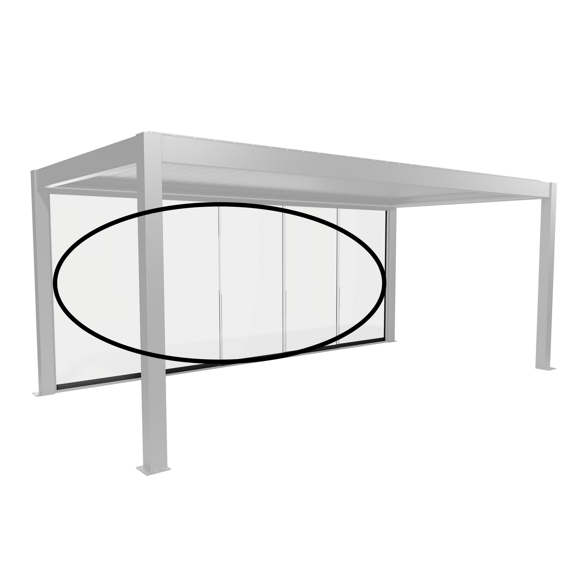 Glasschiebewand Klarglas Gr. 6 m dunkelgrau-metallic