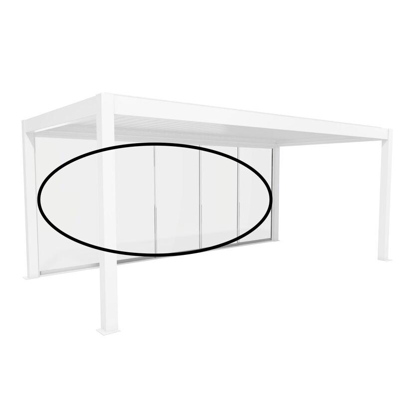 Glasschiebewand Klarglas Gr. 6 m weiß