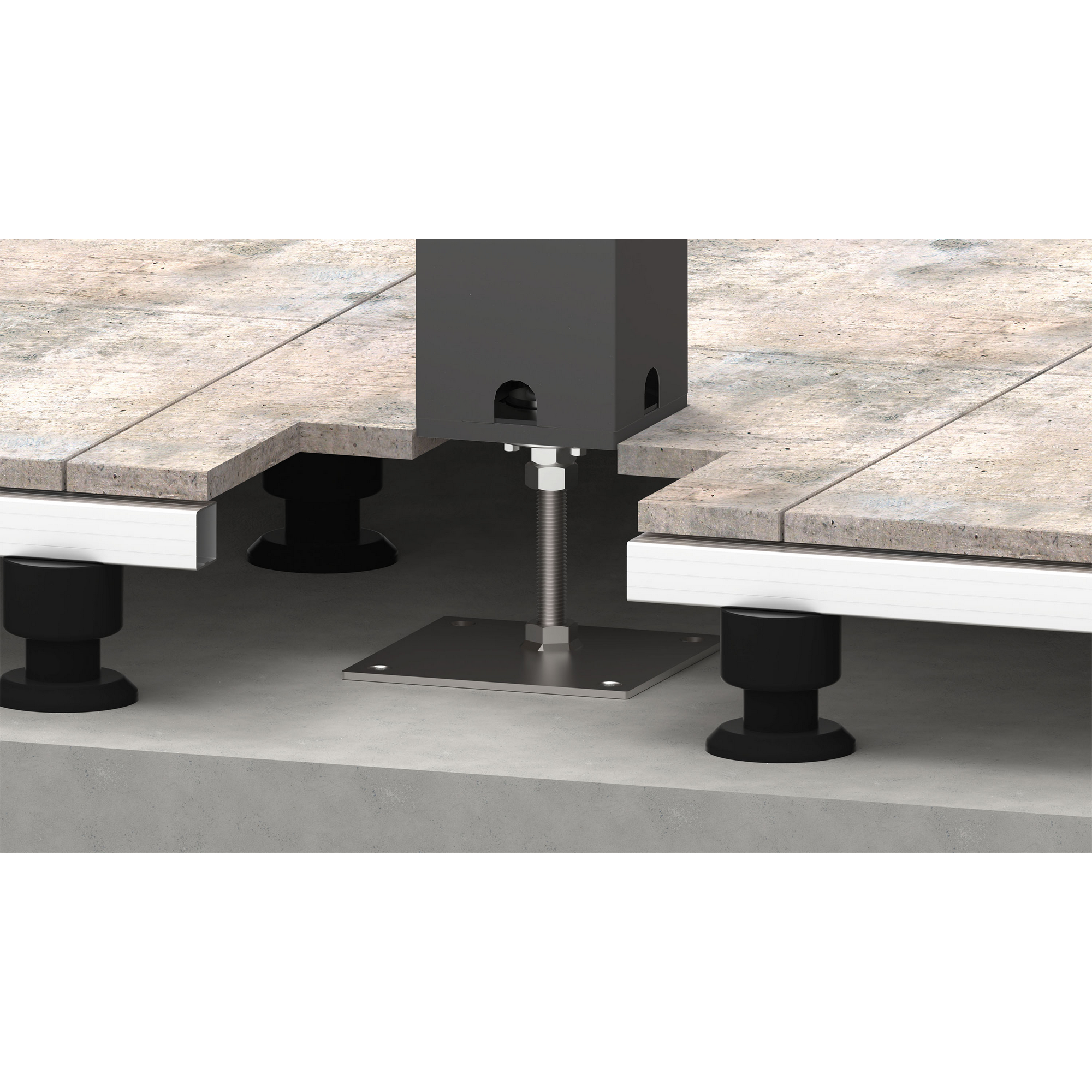 Höhenverstellbare Grundplatte zu Pergola dunkelgrau-metallic