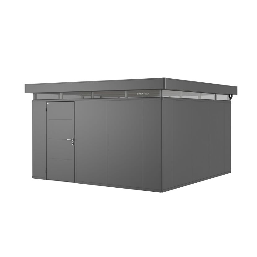 Gerätehaus 'CasaNova' dunkelgrau metallic 4 x 4 m