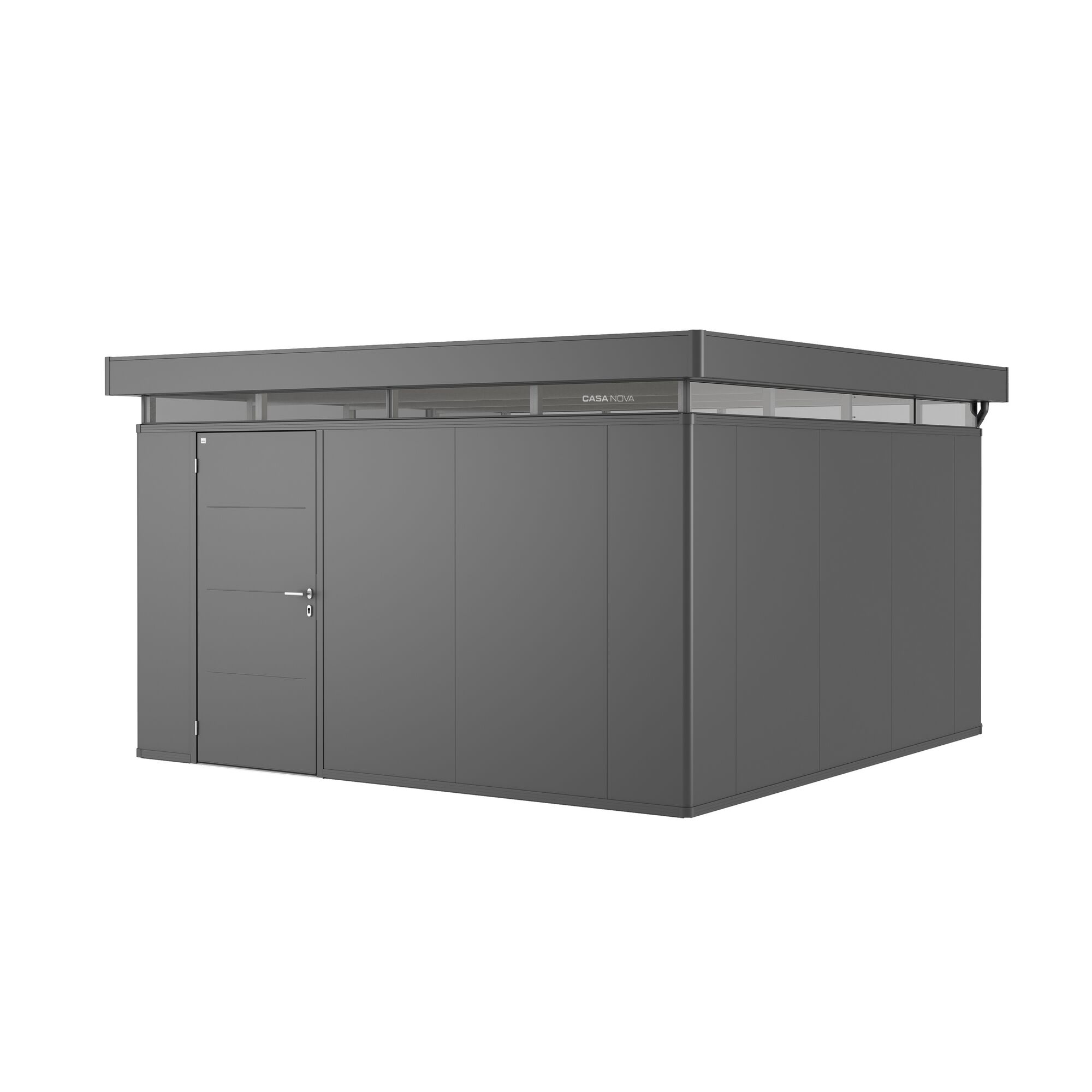 Gerätehaus 'CasaNova' dunkelgrau metallic 4 x 4 m