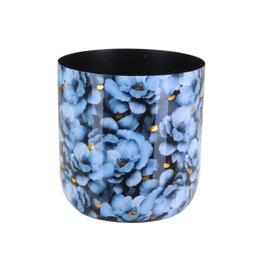 Übertopf 'Flora' blau Ø 10,5 x 9 cm