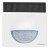 Weißer Osram Bewegungsmelder 'Smart+' außen mit Solarpanel.