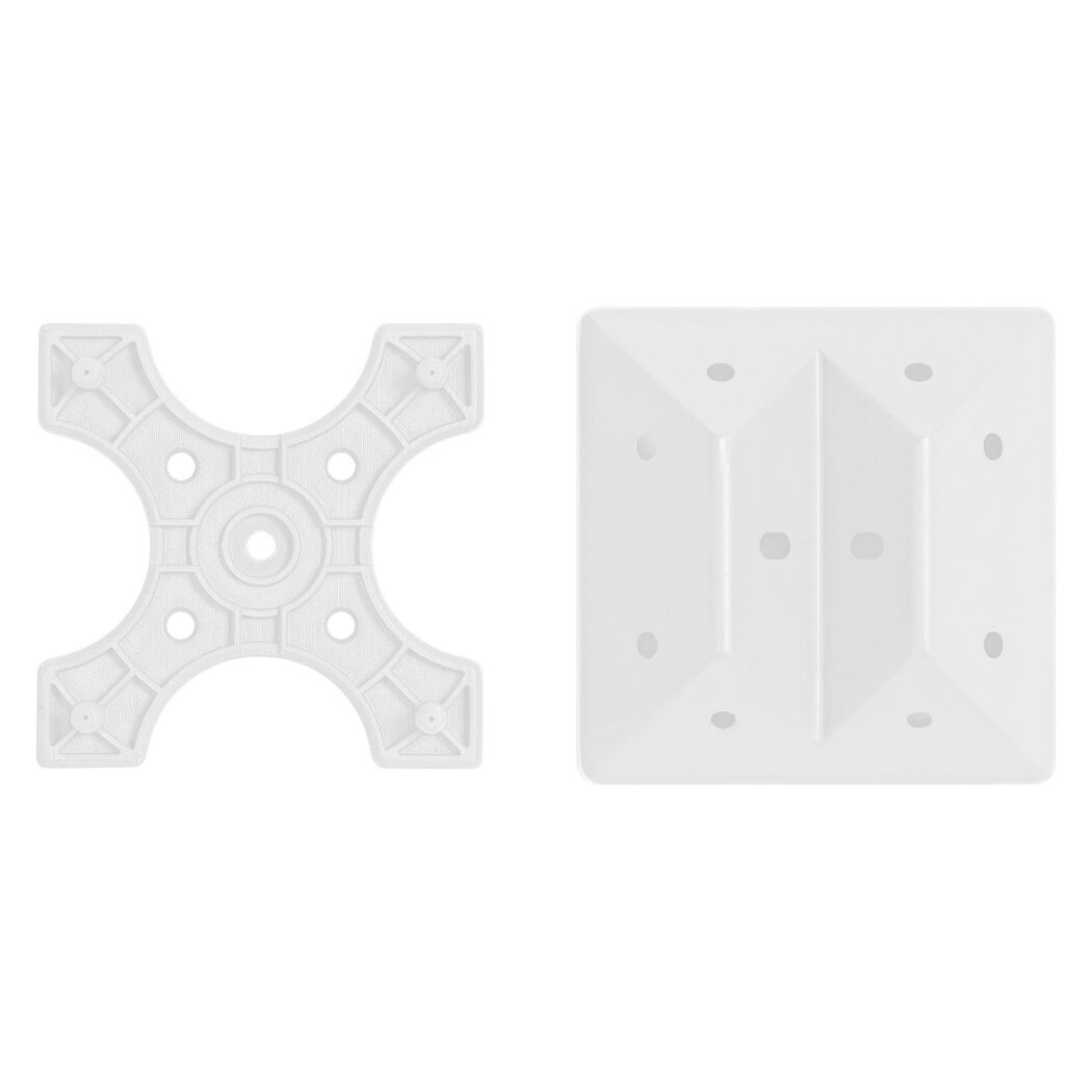 Weiße Montageplatten für Bewegungsmelder.