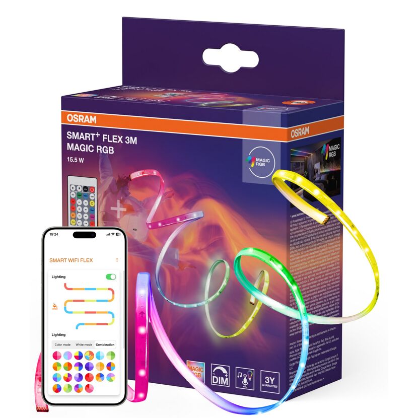 LED-Streifen 'Smart+ Wifi Magic Flex' RGB 3 m mit Fernbedienung