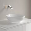 Alpinweißer Aufsatzwaschtisch Loop & Friends von Villeroy & Boch mit Wandarmatur
