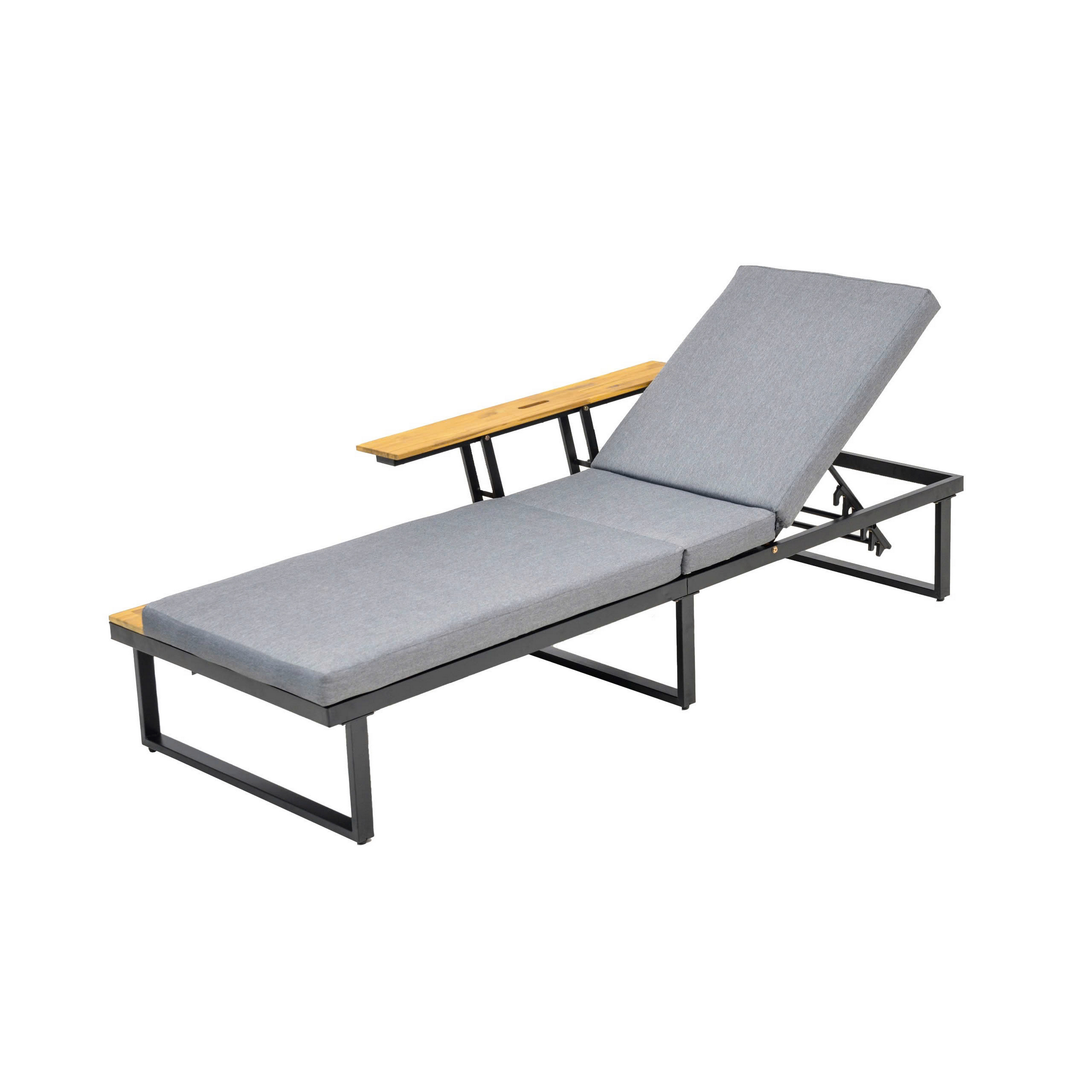 Sonnenliege 'Fano' beige/grau 196 x 70 x 30 cm