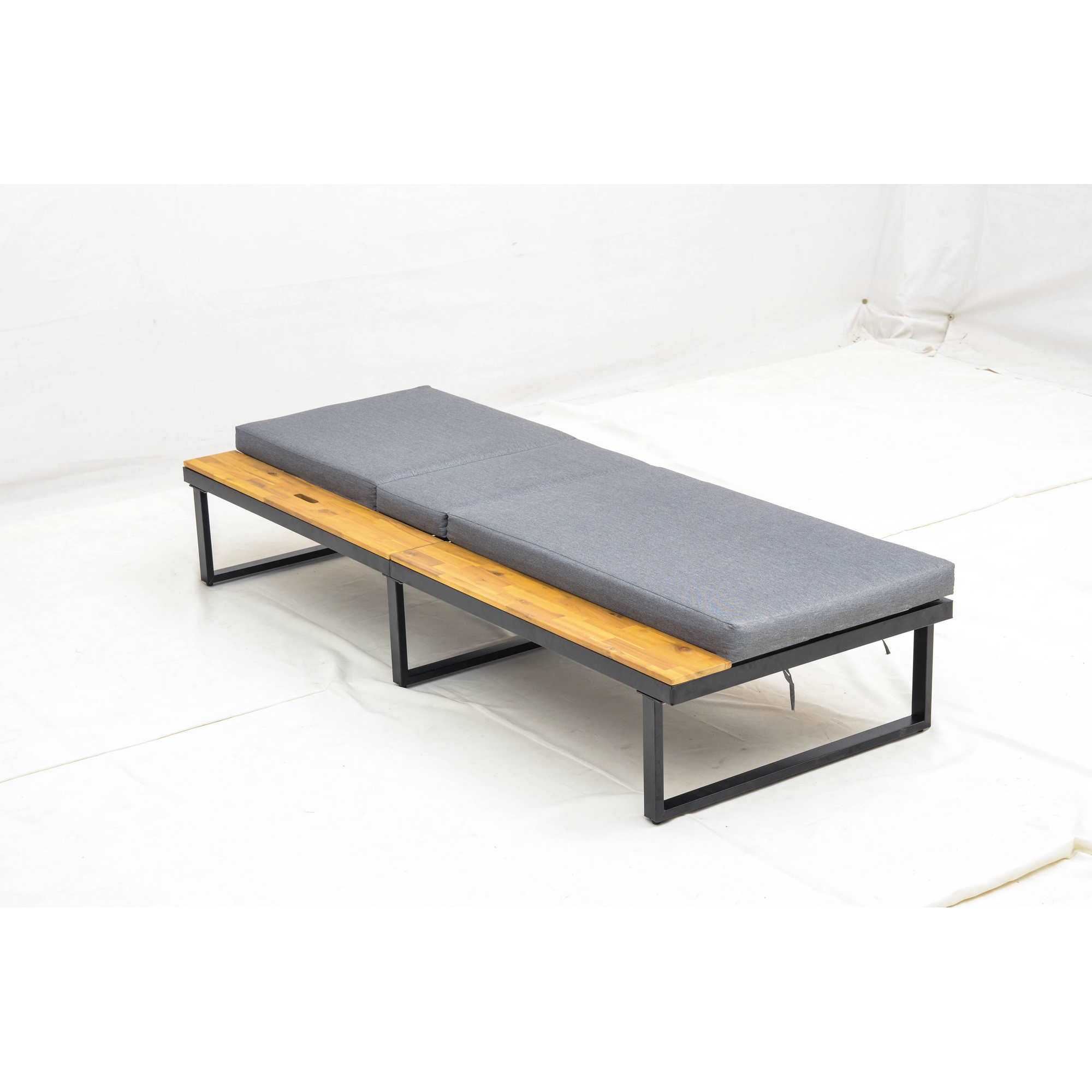 Sonnenliege 'Fano' beige/grau 196 x 70 x 30 cm