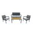 Loungemöbelset 'Chania' Stahl/Polywood grau 4-teilig