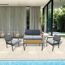 Loungemöbelset 'Chania' Stahl/Polywood grau 4-teilig