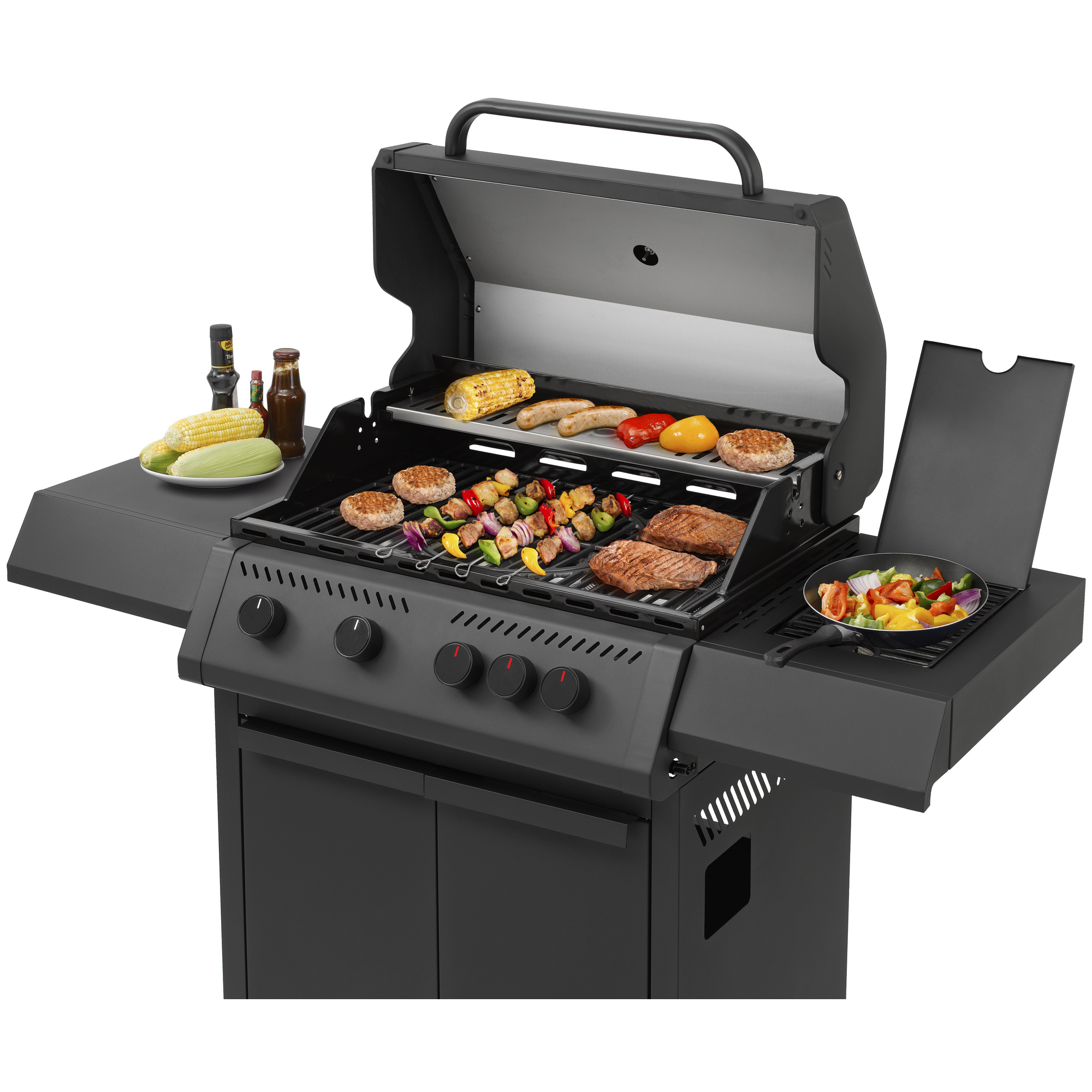 Gasgrill 'Riverbank' schwarz 140 x 116 x 59 cm