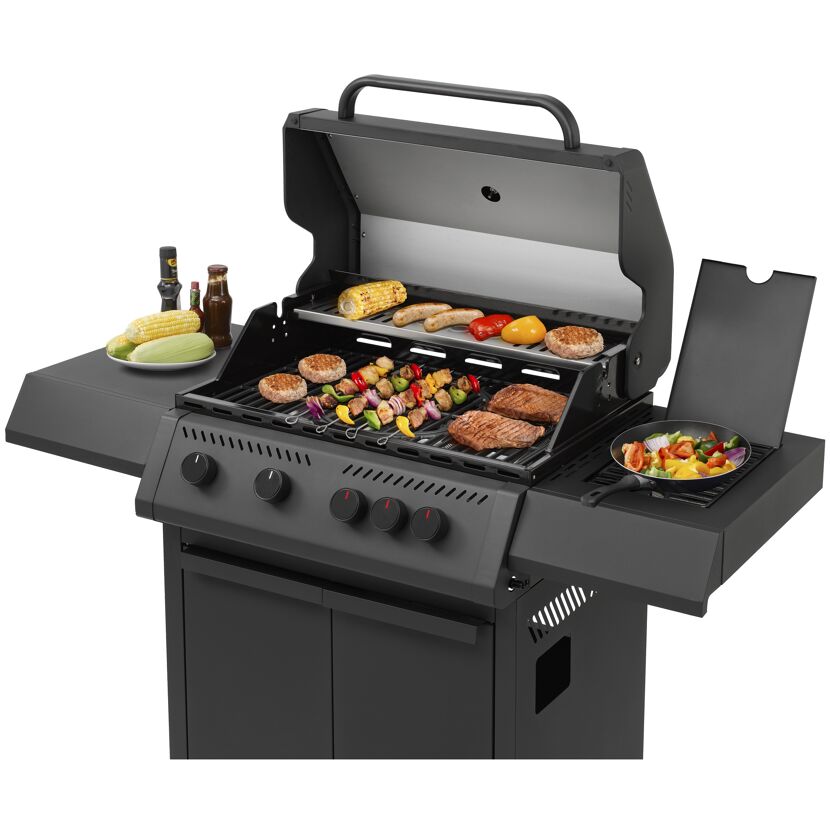 Gasgrill 'Riverbank' schwarz 140 x 116 x 59 cm