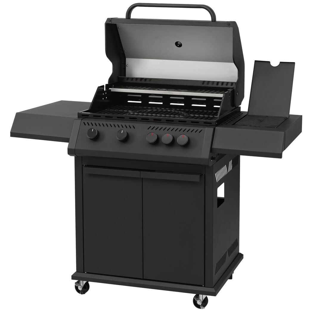Gasgrill 'Riverbank' schwarz 140 x 116 x 59 cm