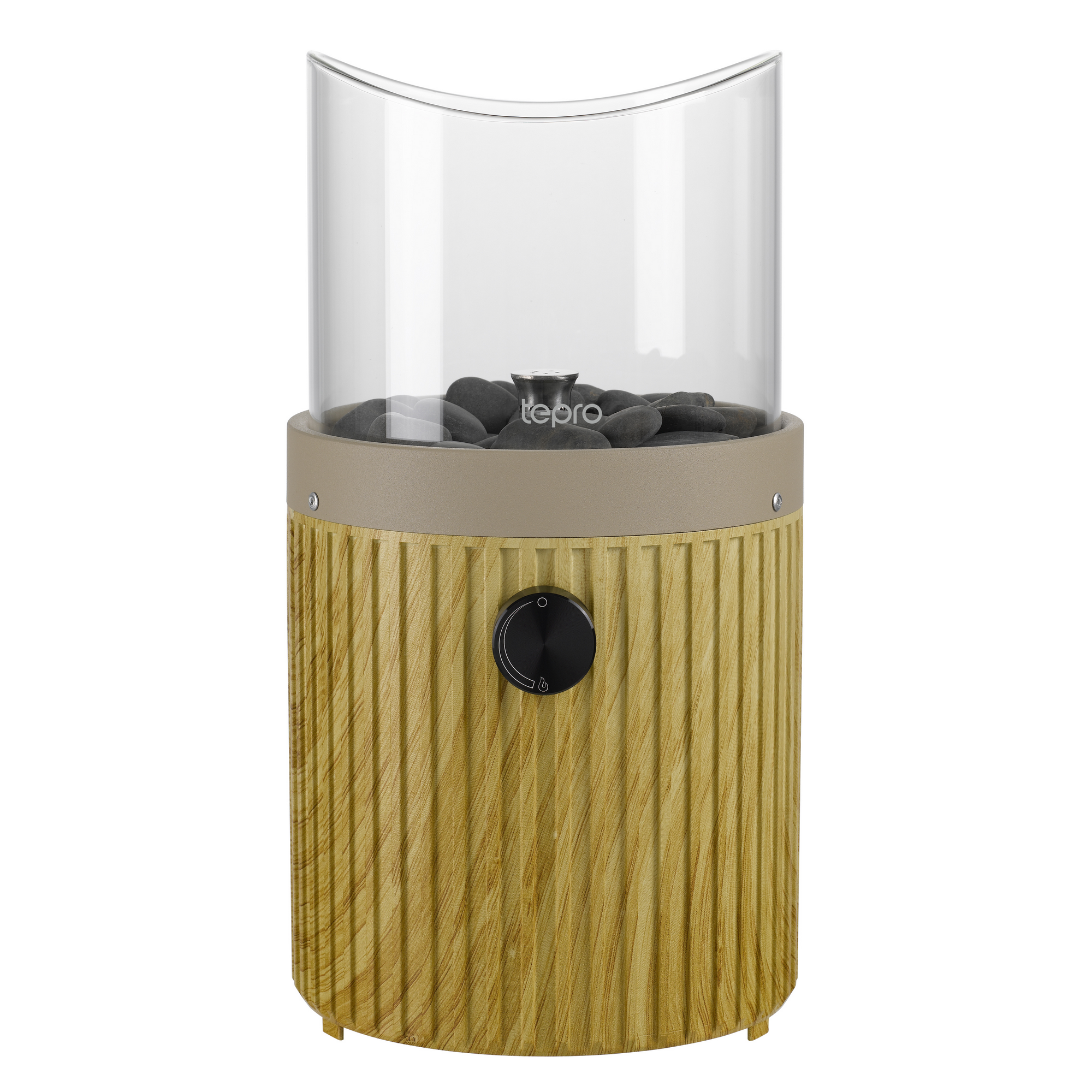 Tisch-Gasfeuerstelle 'Typ A rund' beige mit Dekosteinen 16,4 x 30 cm