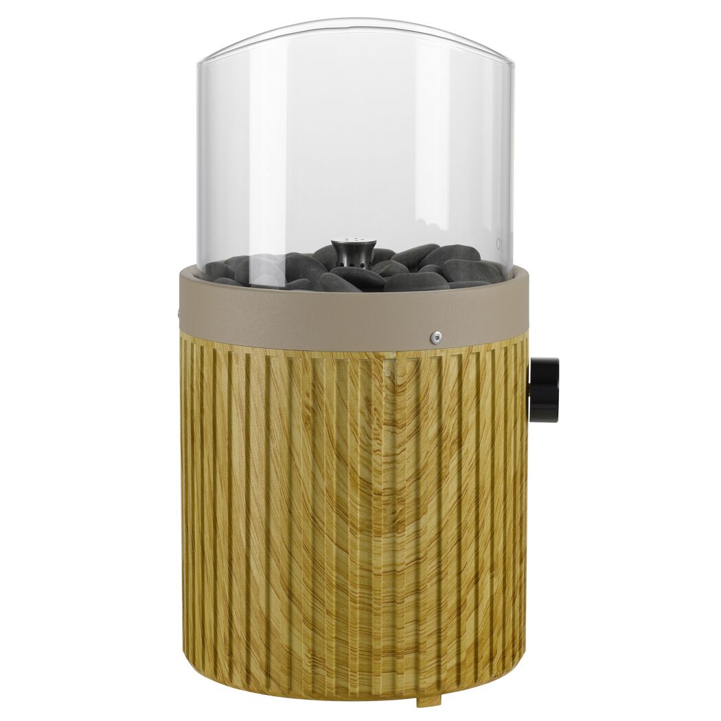 Tisch-Gasfeuerstelle 'Typ A rund' beige mit Dekosteinen 16,4 x 30 cm