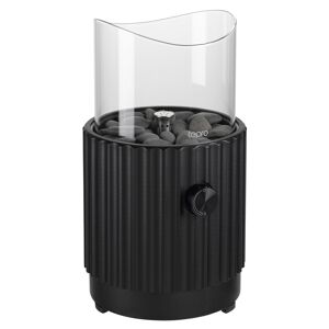 Tisch-Gasfeuerstelle 'Typ B rund' schwarz mit Dekosteinen 16,4 x 30 cm