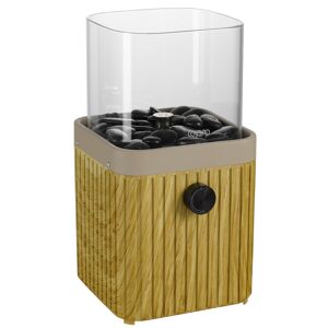 Tisch-Gasfeuerstelle 'Typ A eckig' beige mit Dekosteinen 16,4 x 30 cm