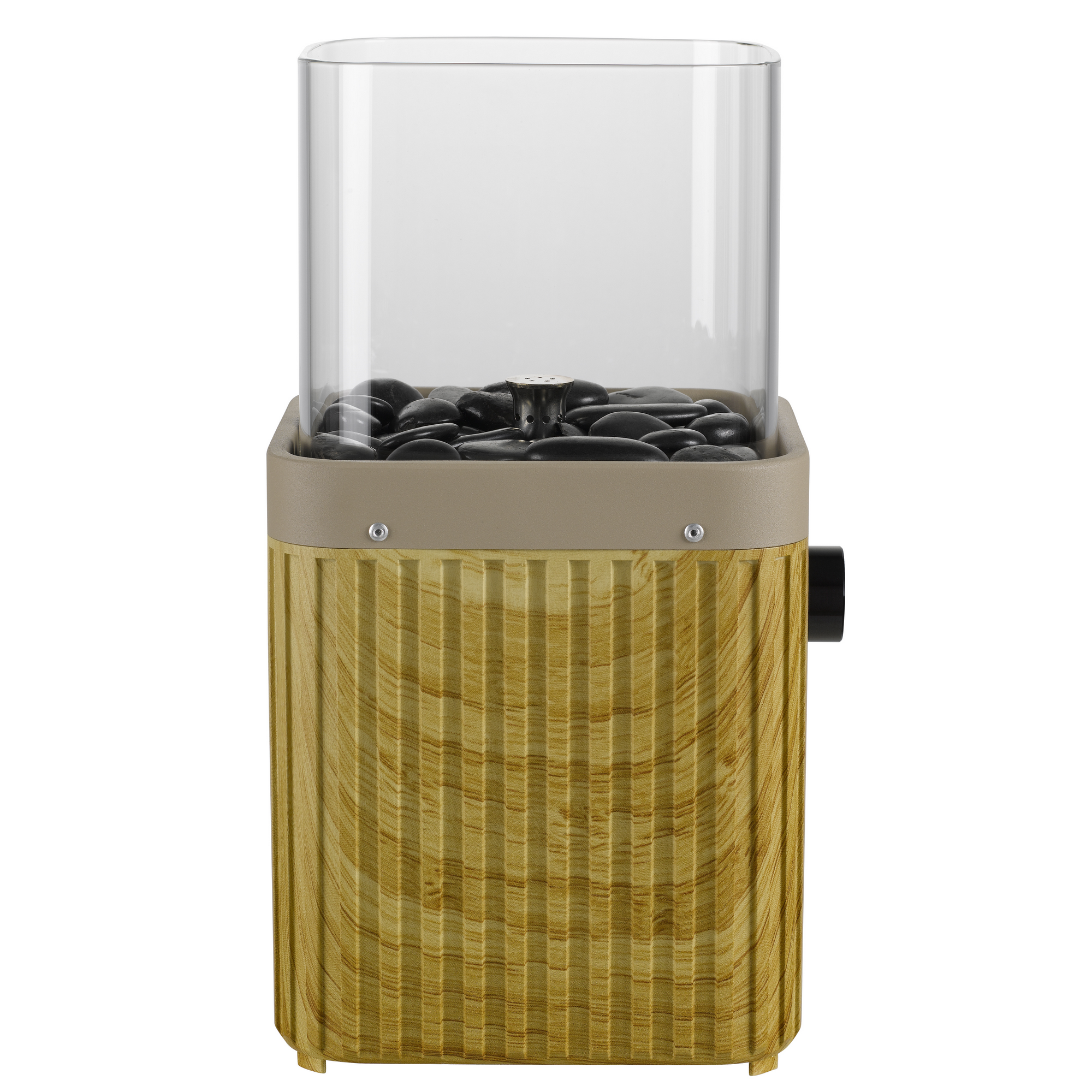 Tisch-Gasfeuerstelle 'Typ A eckig' beige mit Dekosteinen 16,4 x 30 cm