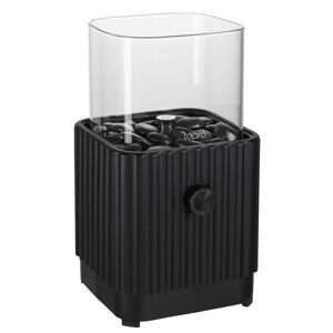 Tisch-Gasfeuerstelle 'Typ B eckig' schwarz mit Dekosteinen 16,4 x 30 cm