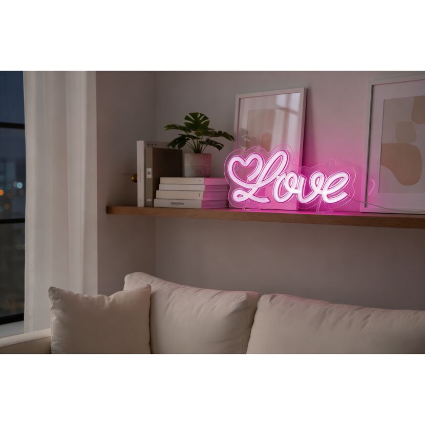 Neonlicht 'Love' pink 29 x 13,5 cm