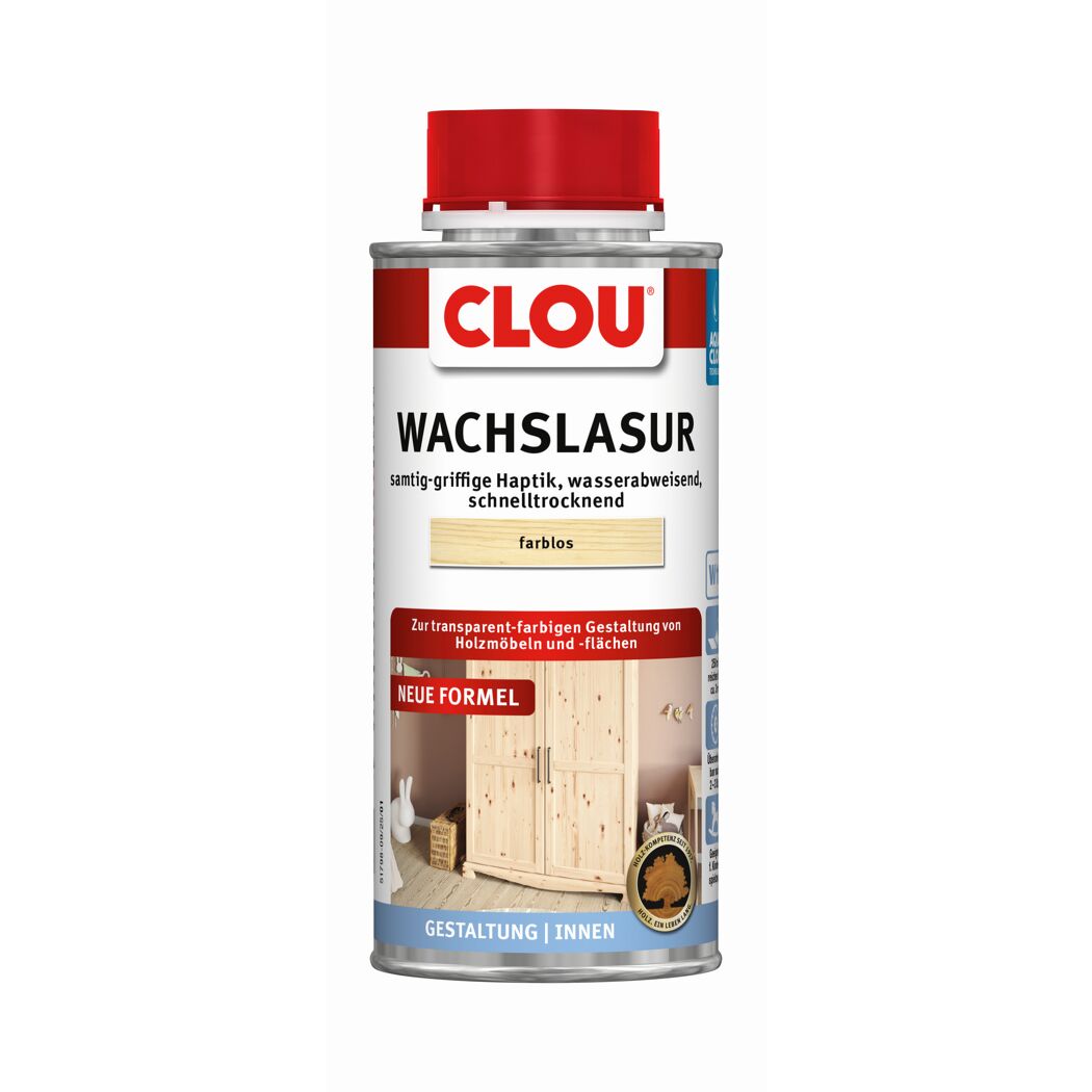 2in1 Wachslasur 'Aqua Clou' farblos 250 ml
