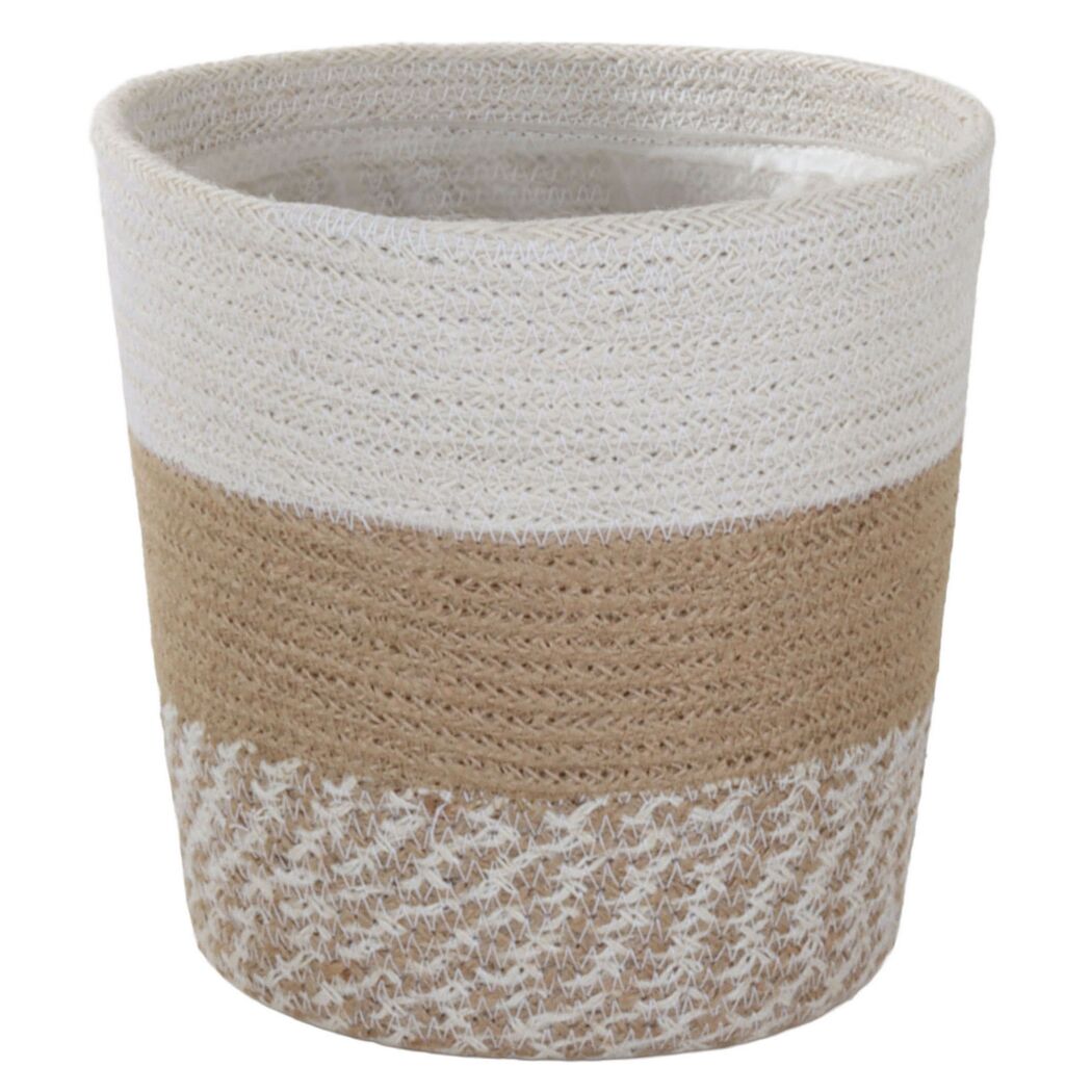 Übertopf Jute/Hogla-Gras weiß/naturfarben Ø 20 x 19 cm