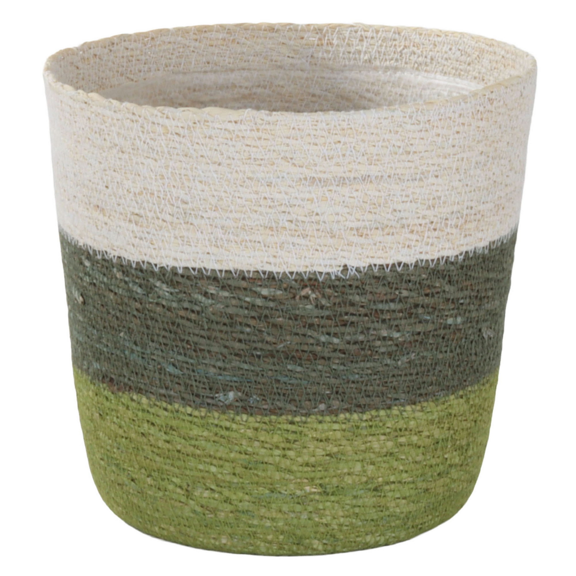 Übertopf Jute/Hogla-Gras weiß/grün Ø 20 x 19 cm