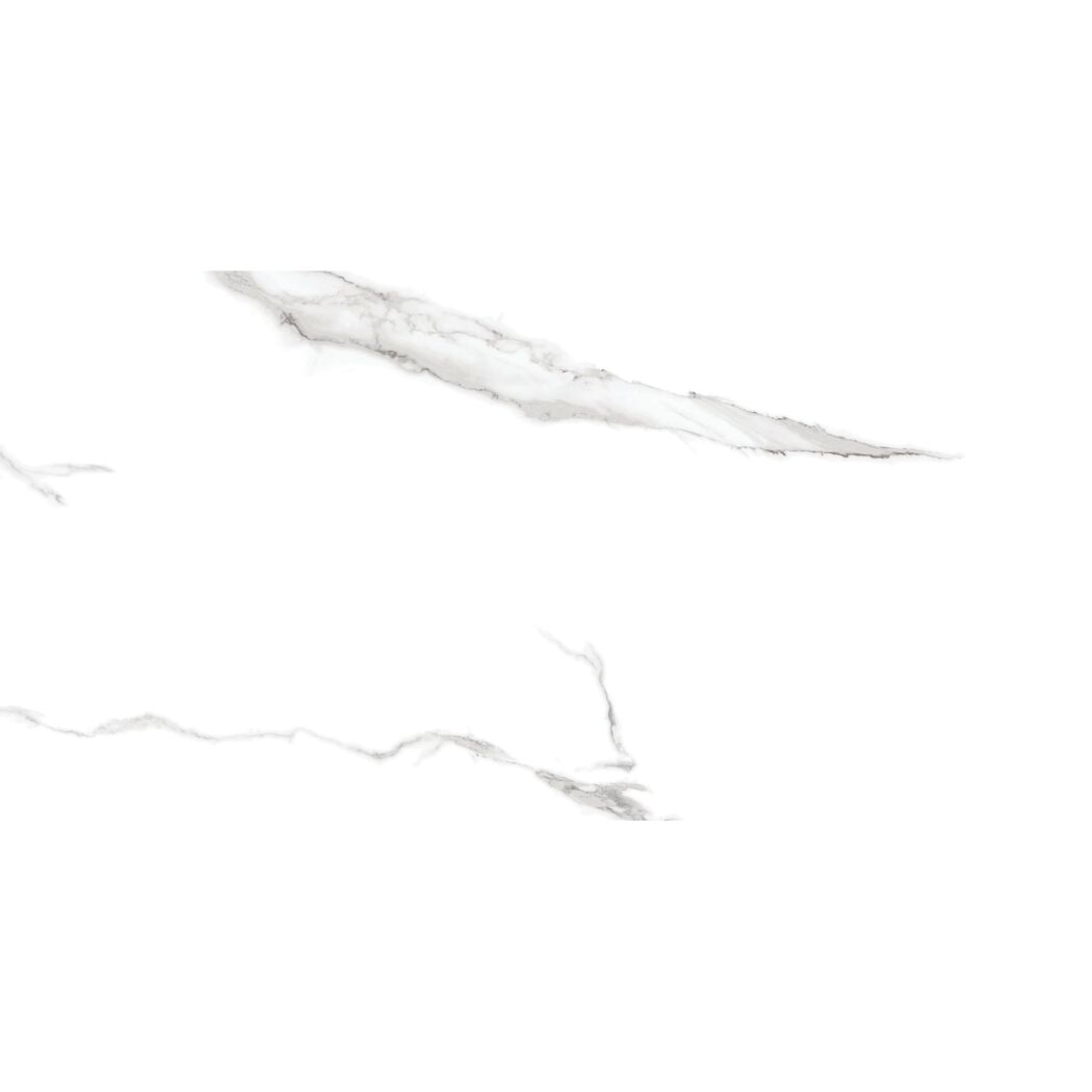 Bodenfliese 'Statuario' Feinsteinzeug weiß poliert 60 x 120 x 0,7 cm