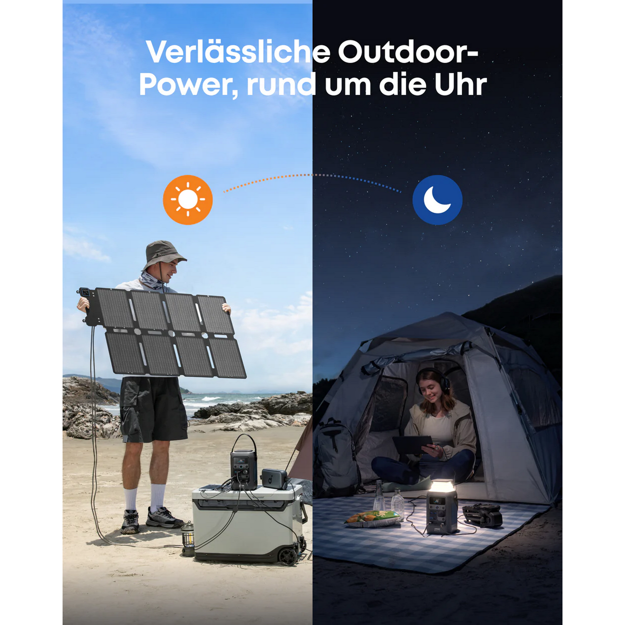 Tragbares Solarpanel 'PS100X' 100 W bifazial