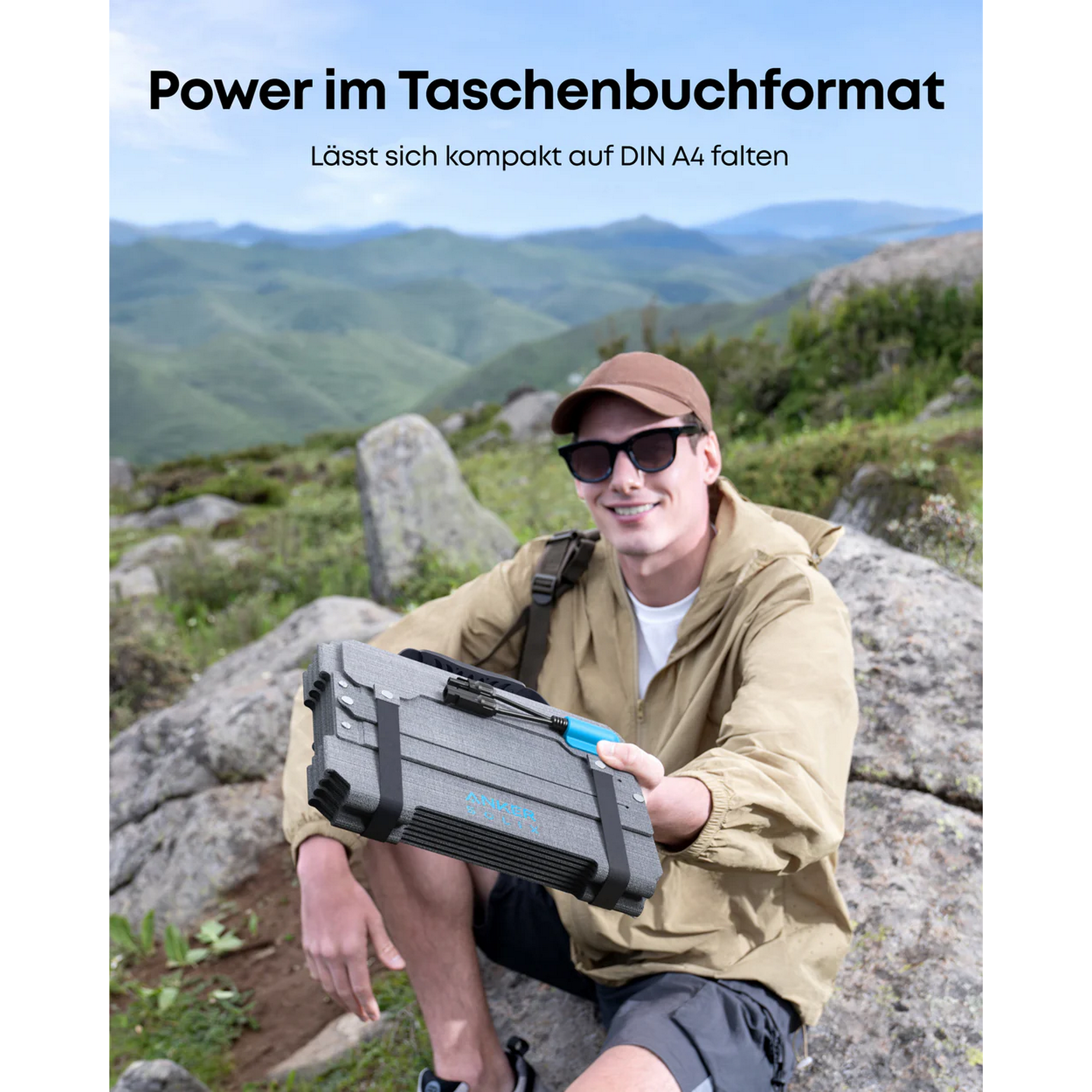 Tragbares Solarpanel 'PS100X' 100 W bifazial