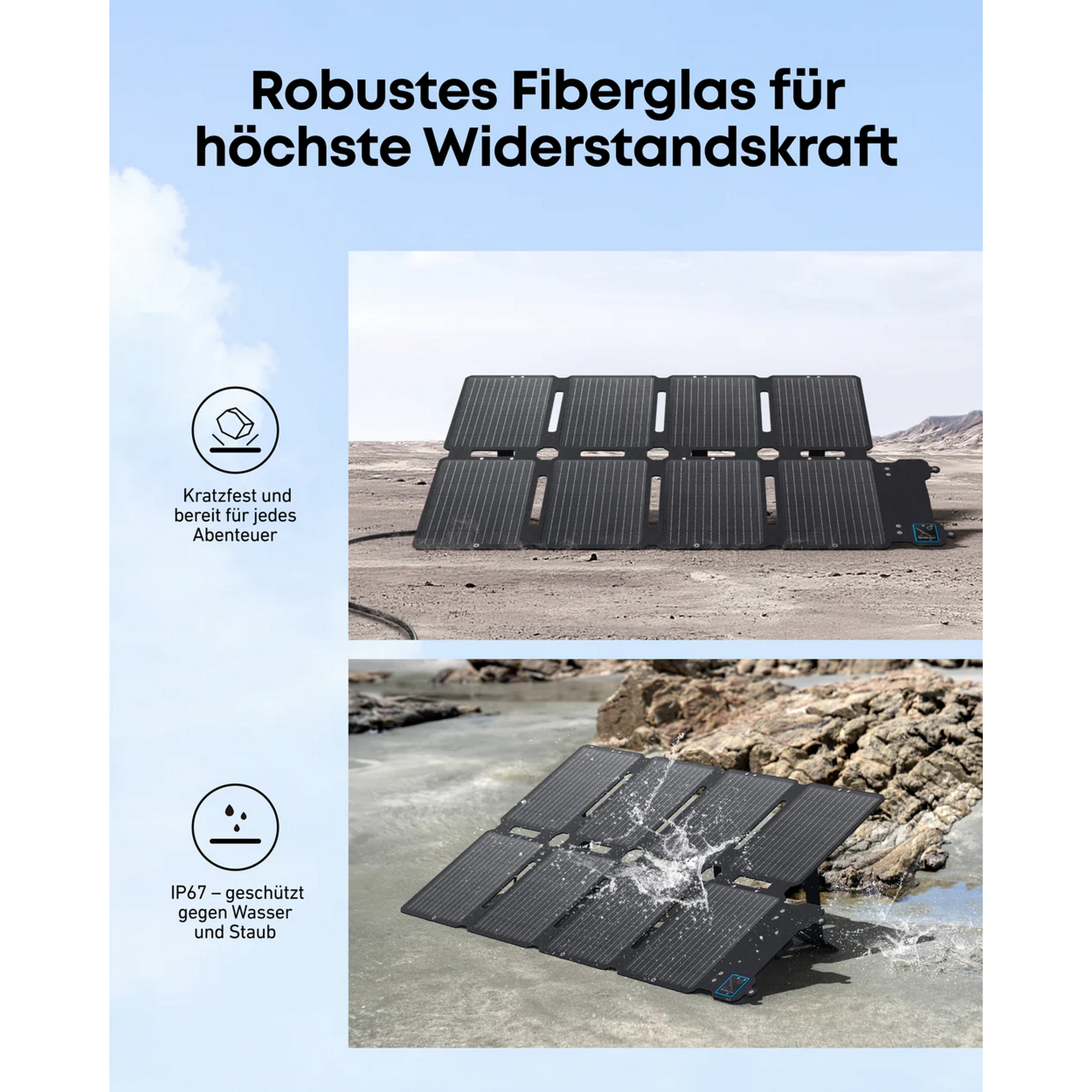 Tragbares Solarpanel 'PS100X' 100 W bifazial