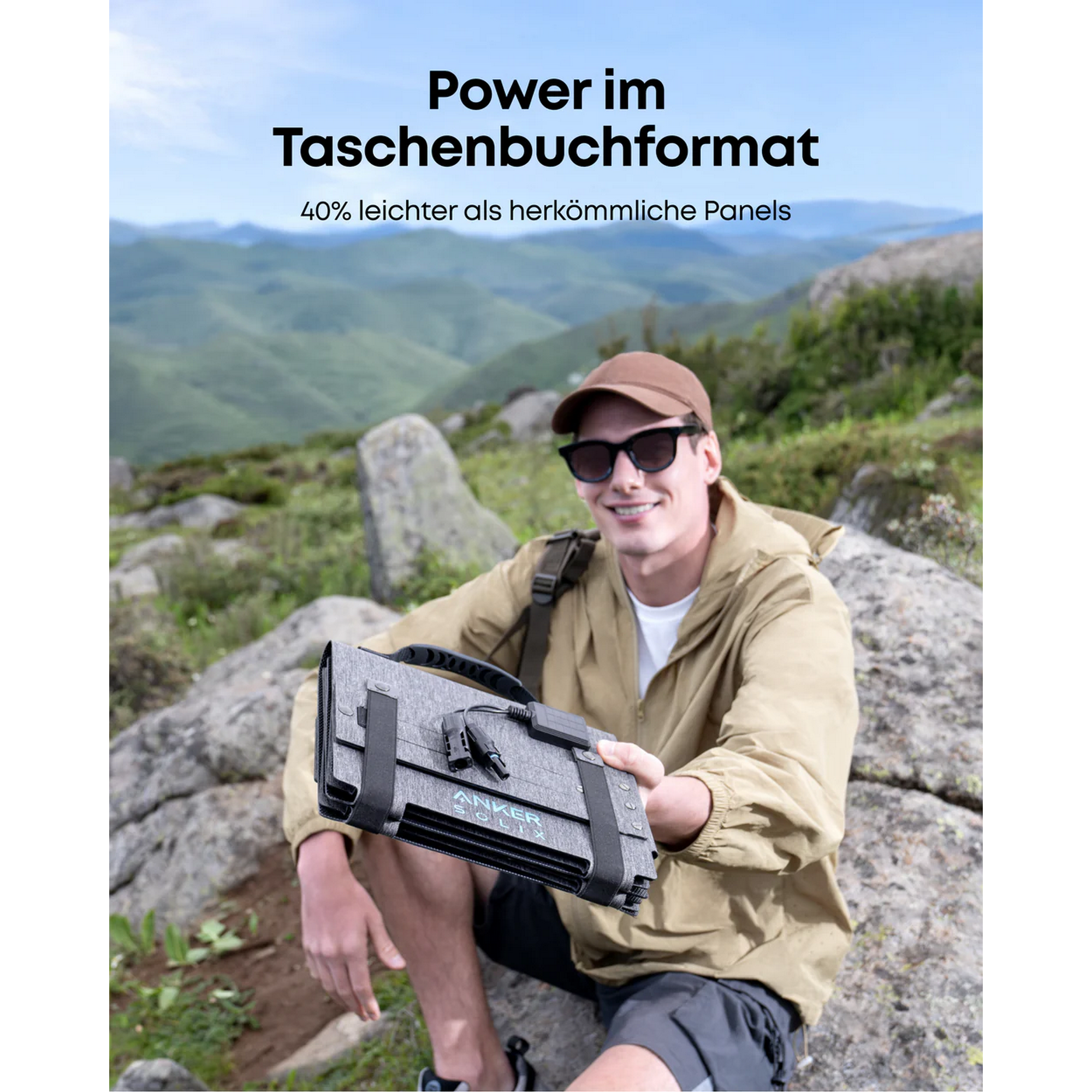 Tragbares Solarpanel 'PS60' 60 W bifazial