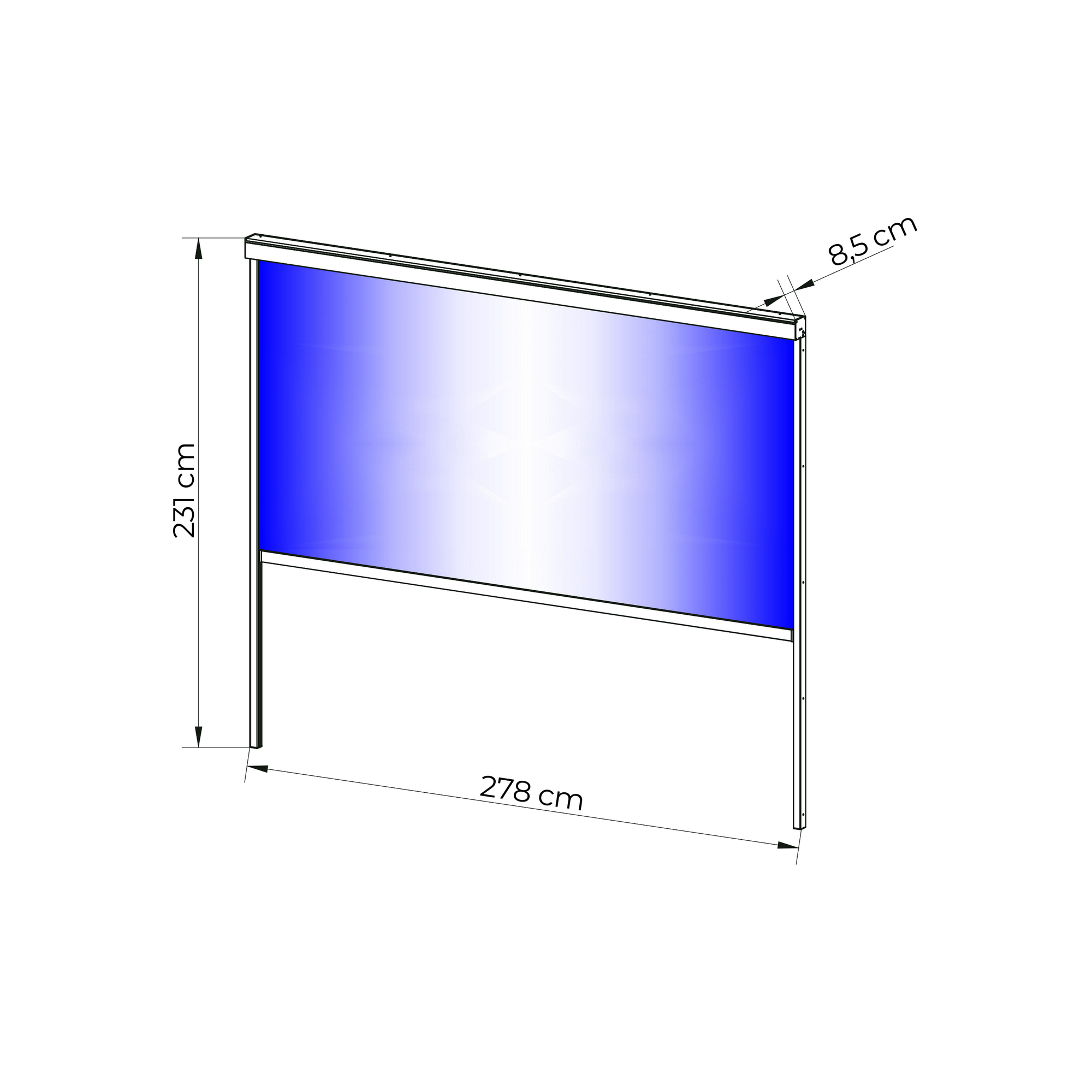 Sonnenschutzrollo für Pergola 'Origin' anthrazit 3 m