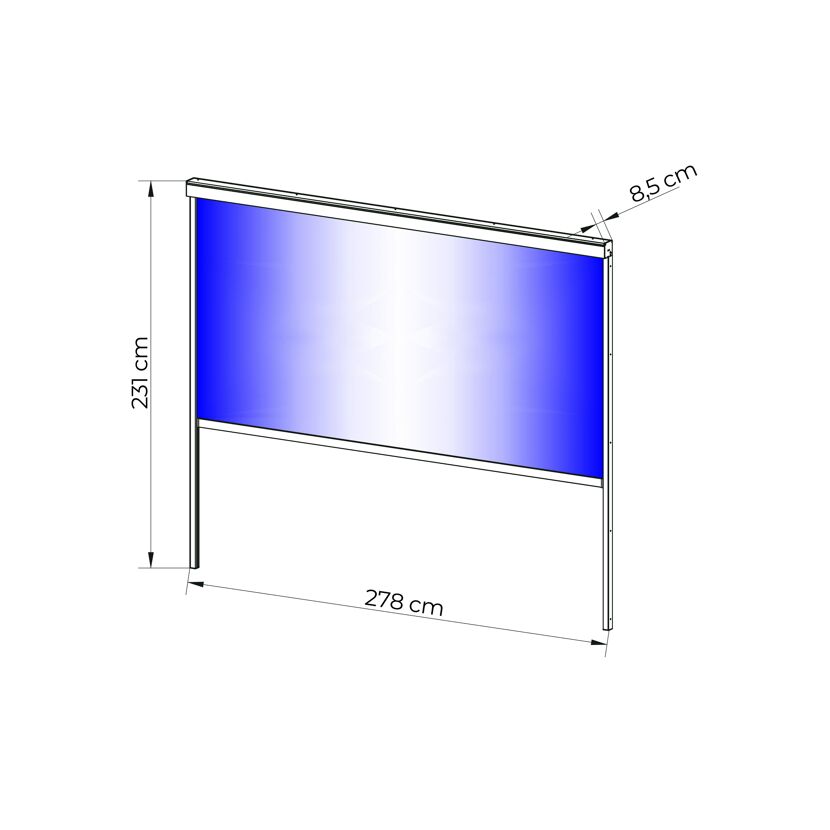 Sonnenschutzrollo für Pergola 'Origin' anthrazit 3 m