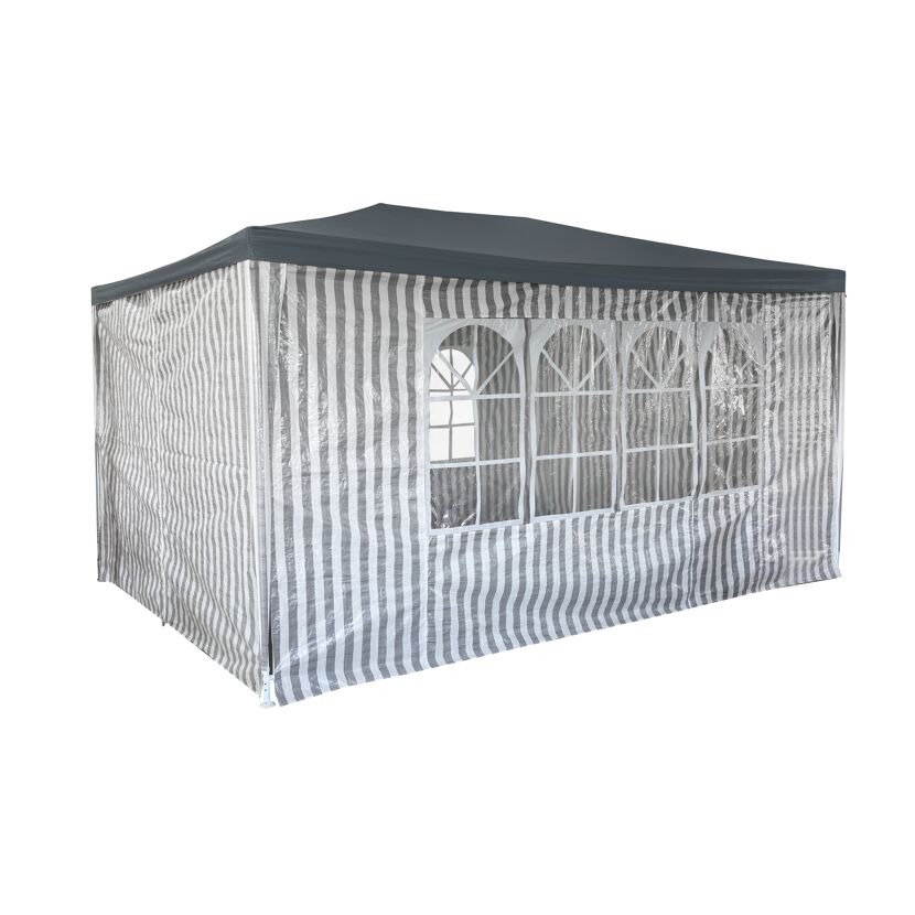 Pavillon weiß/grau 300 x 400 cm