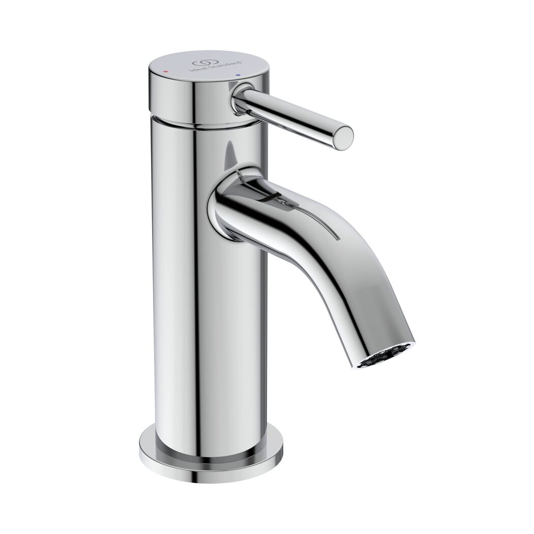 Waschtischarmatur 'Ceraline Nuovo' chromfarben 90 mm mit Push-Open-Ventil