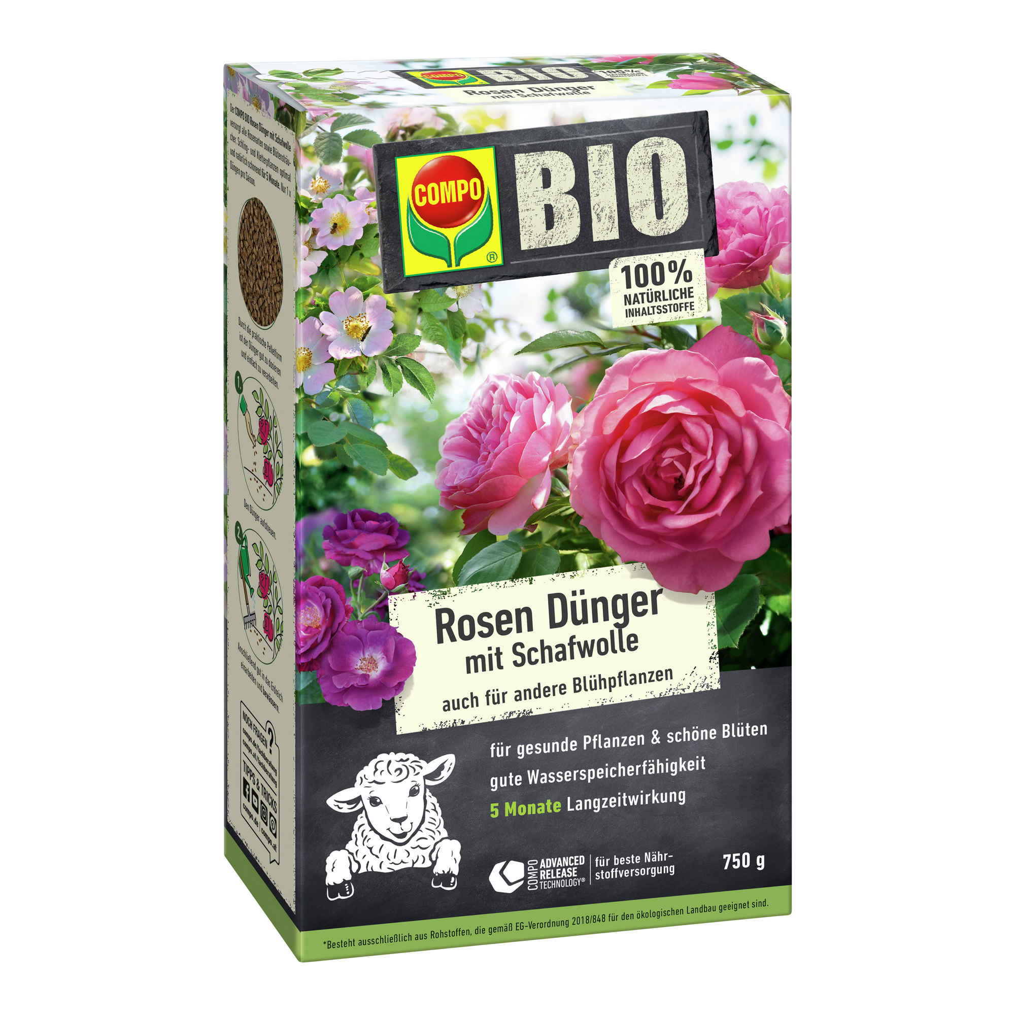 Bio-Rosendünger mit Schafwolle 750 g