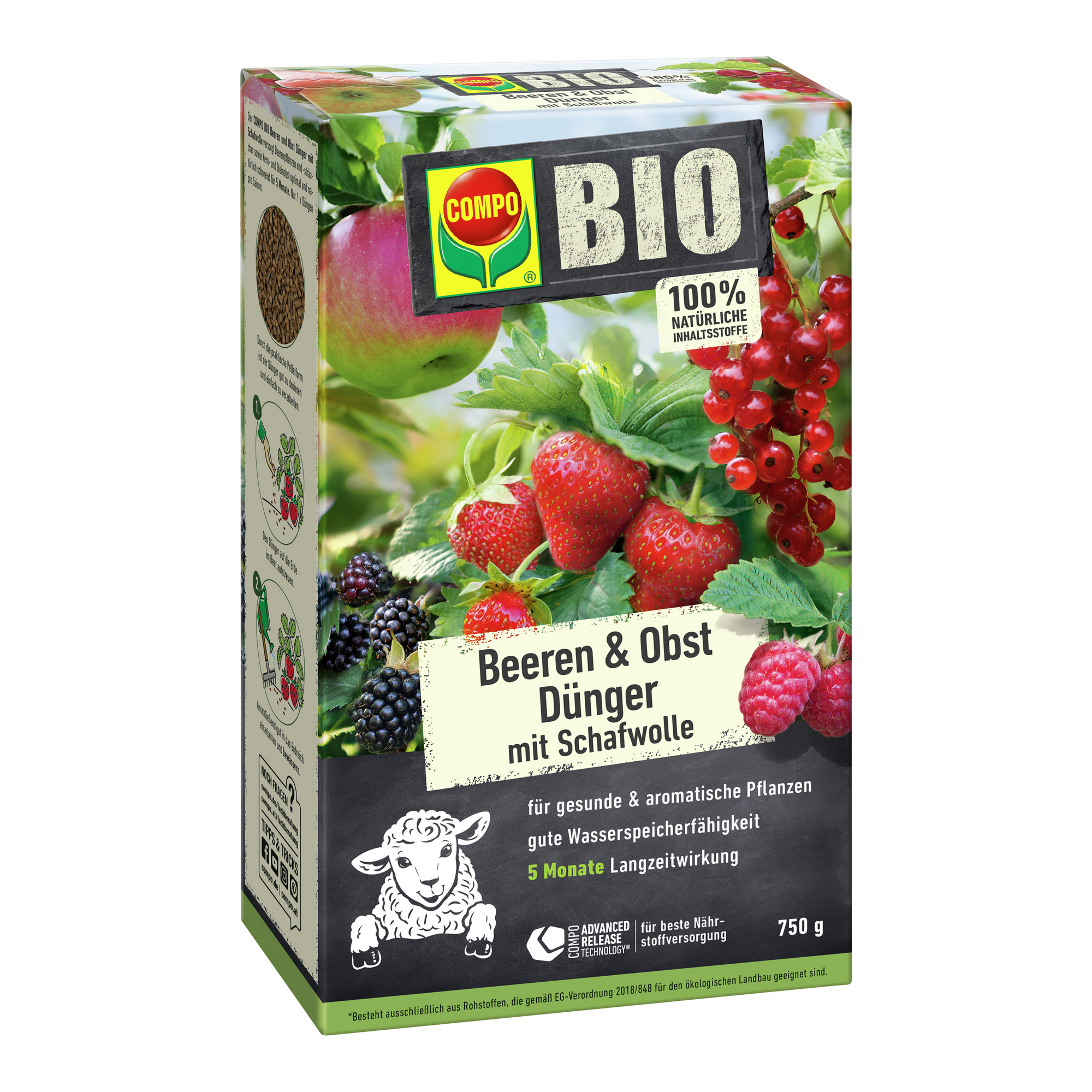 Bio-Beeren- und Obstdünger mit Schafwolle 750 g