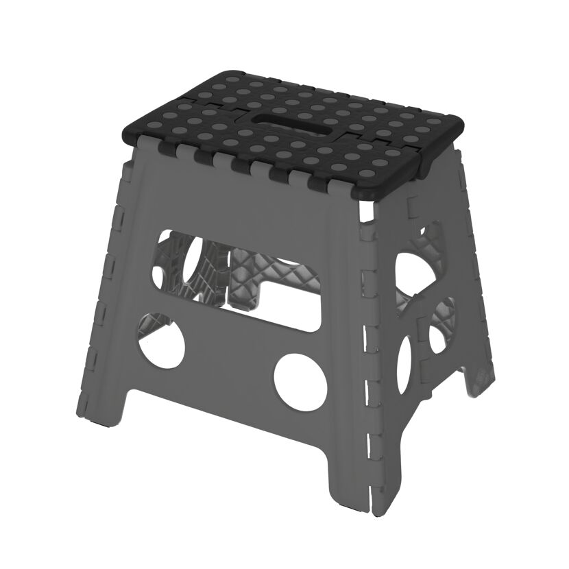 Klapptritt grau faltbar 37 x 32,5 x 30 cm