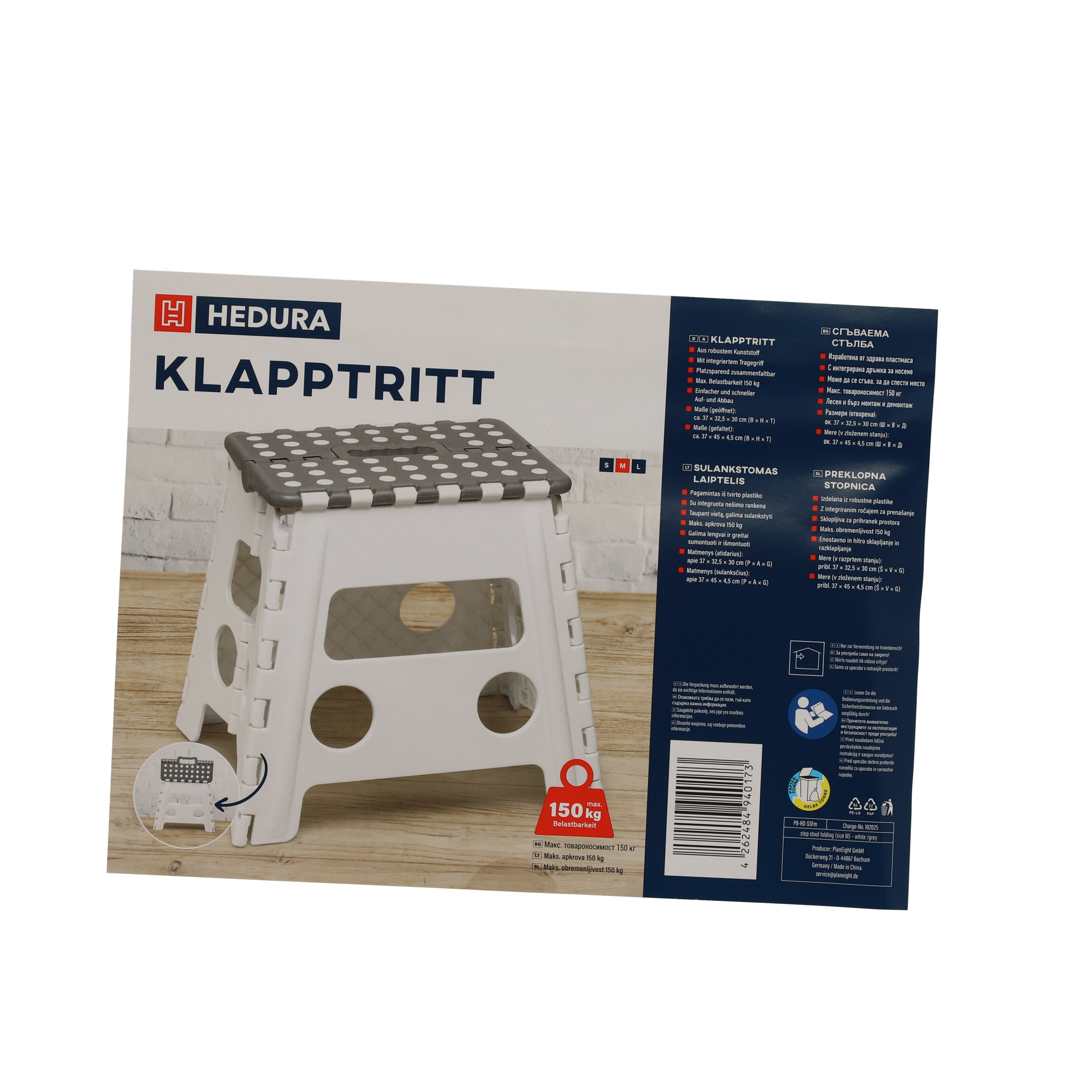 Klapptritt weiß faltbar 37 x 32,5 x 30 cm