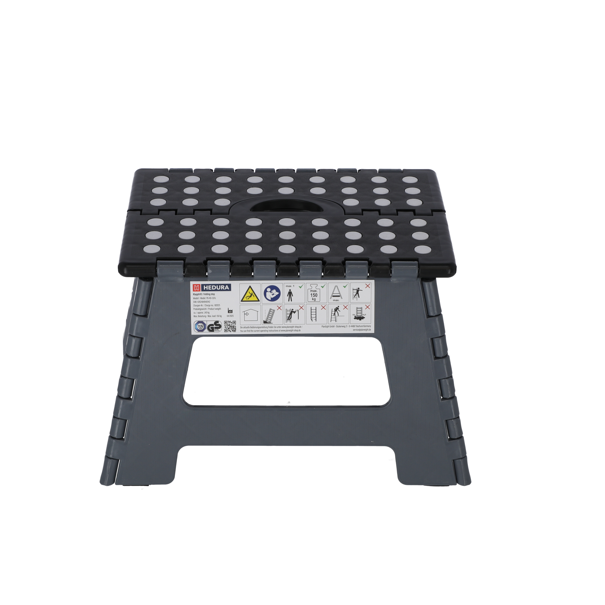 Klapptritt grau faltbar 35 x 22 x 28 cm