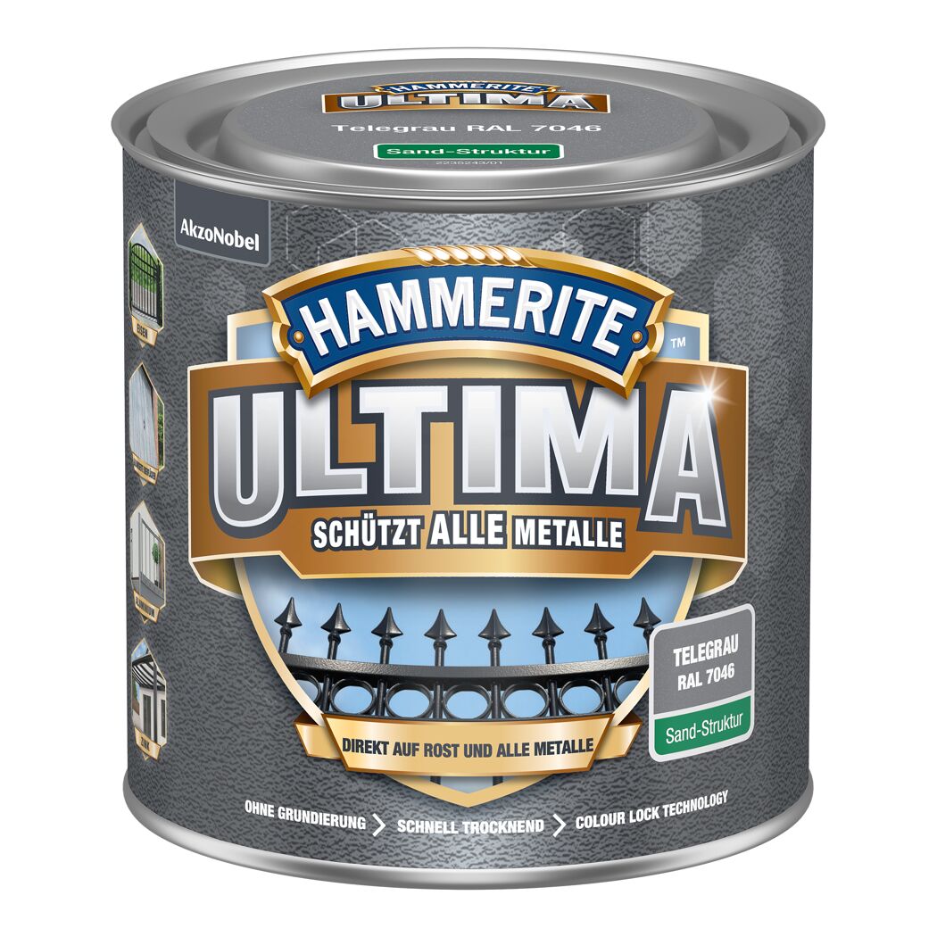 Hammerite Ultima Metallschutzlack telegrau Sand-Struktur Dose