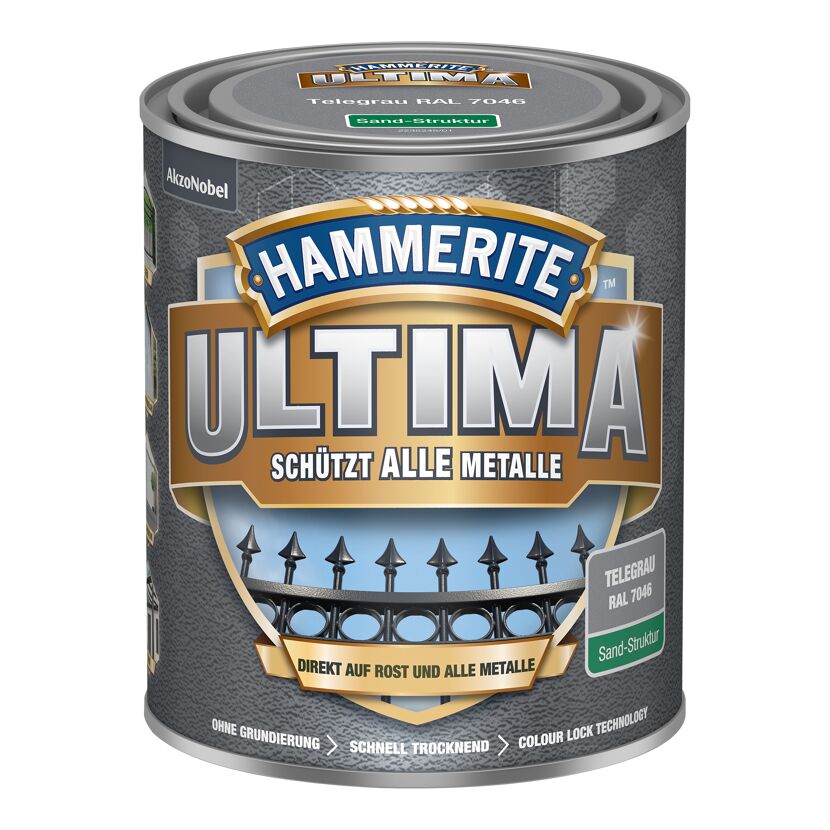 Metallschutzlack 'Ultima Sand-Struktur' telegrau RAL 7046 750 ml