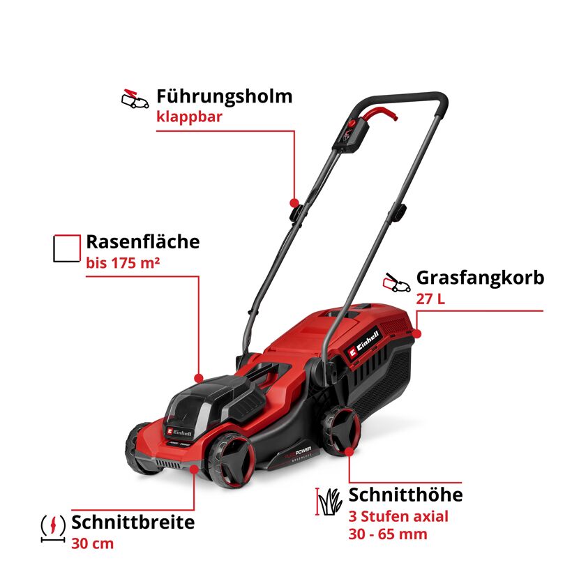 Akku-Rasenmäher 'GE-CM 18/30-1 Li BL' mit Akku und Ladegerät