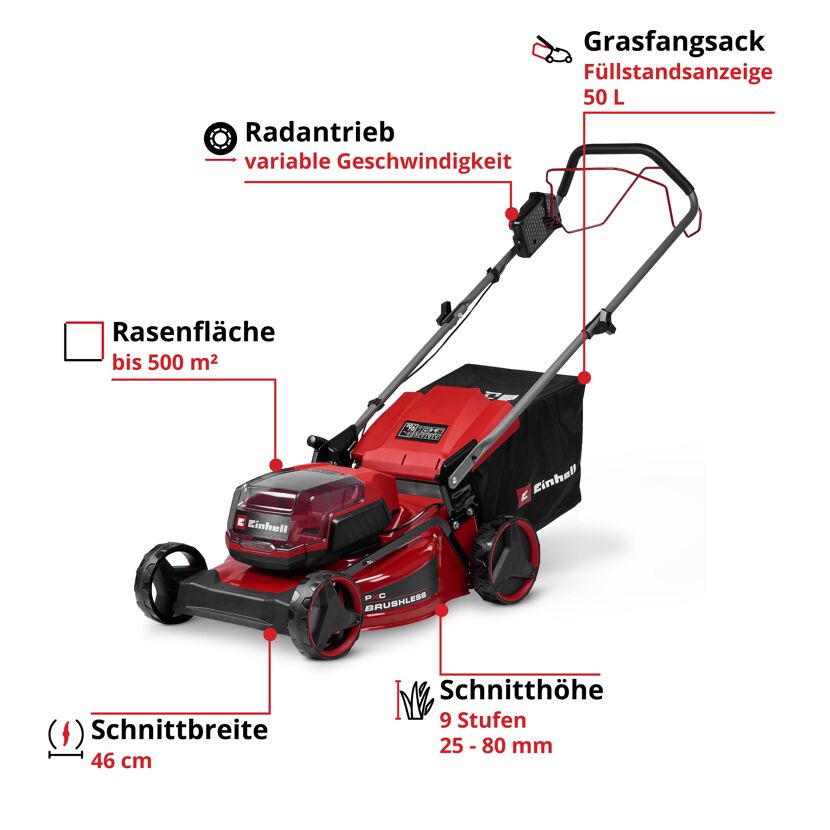 Akku-Rasenmäher 'GC-CM 36/46 S Li BL' mit Akku und Ladegerät