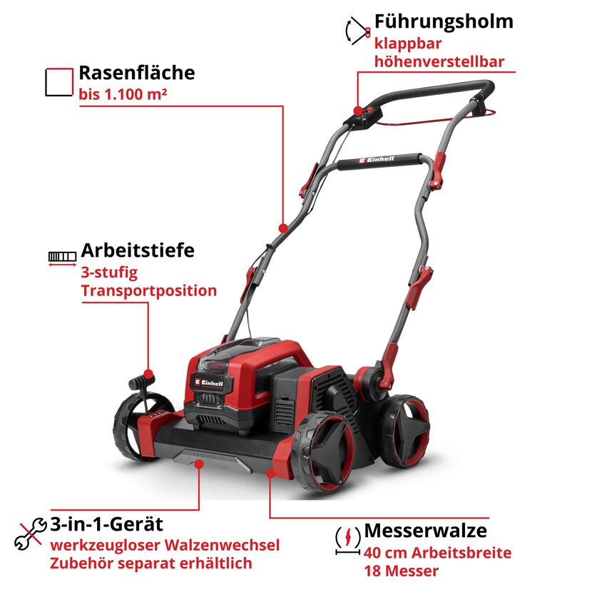 Akku-Vertikutierer 'Professional GP-SC 36/40 Li BL-Solo' ohne Akku und Ladegerät