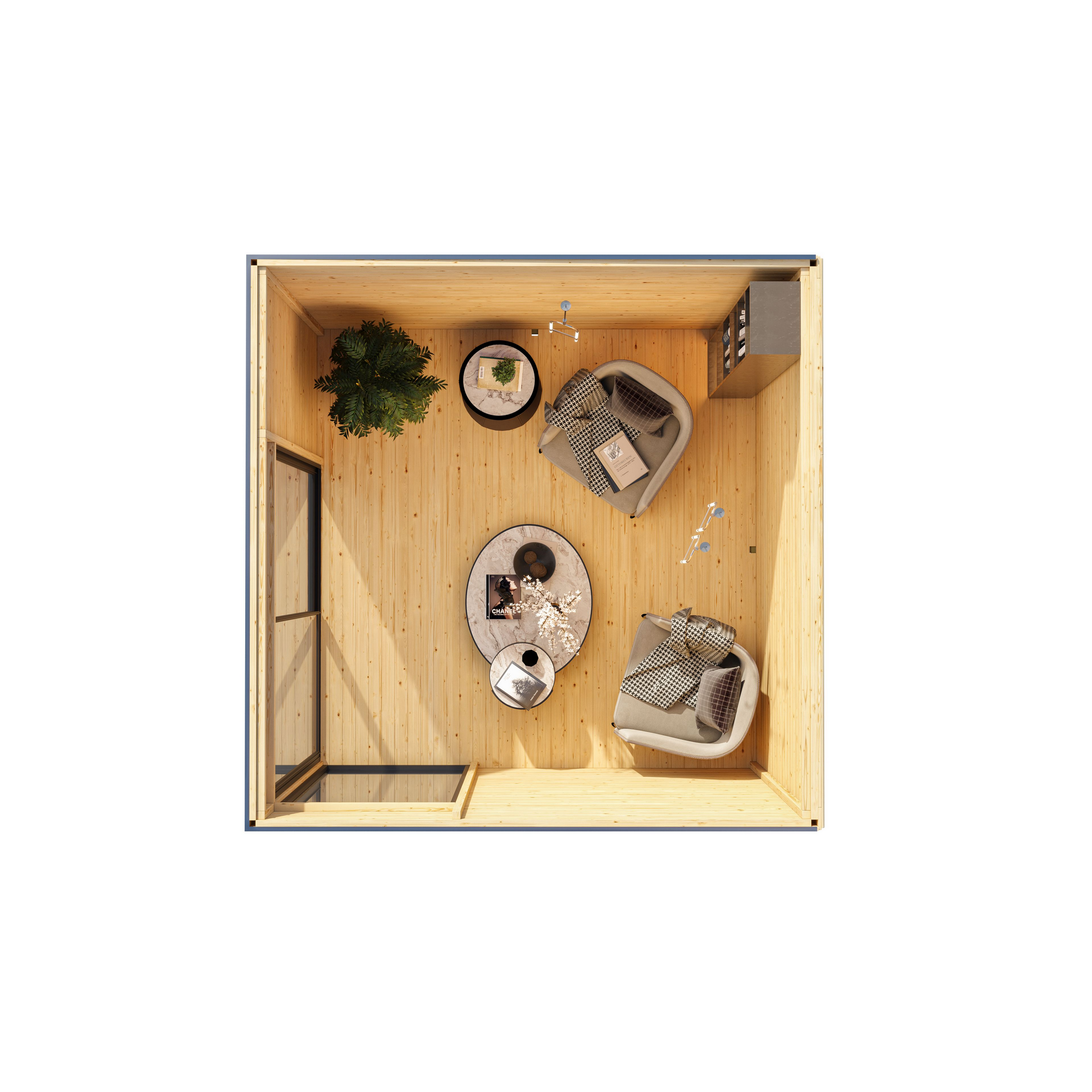 Gartenhaus 'Kubus 1' Fichtenholz naturbelassen 308 x 242 x 308 cm