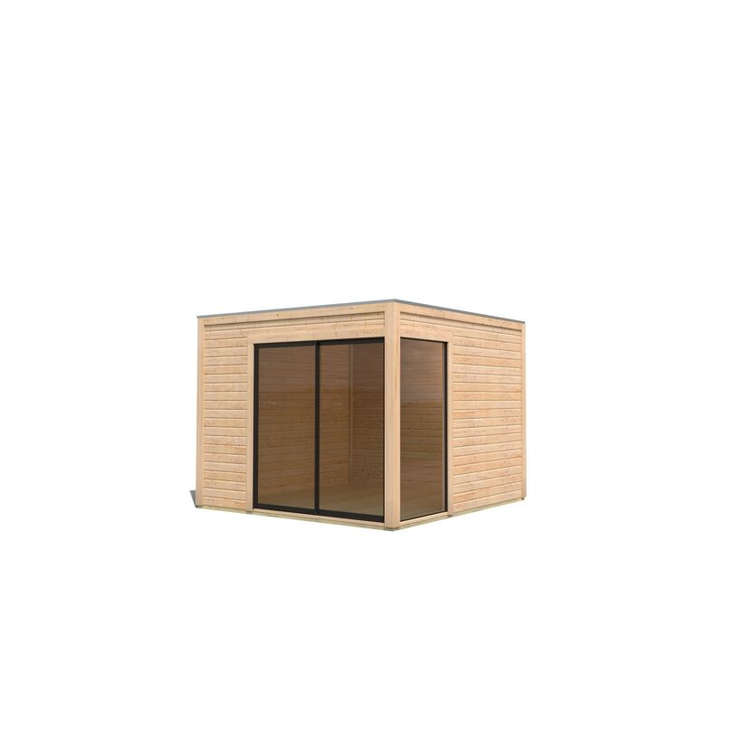 Gartenhaus 'Kubus 1' Fichtenholz naturbelassen 308 x 242 x 308 cm