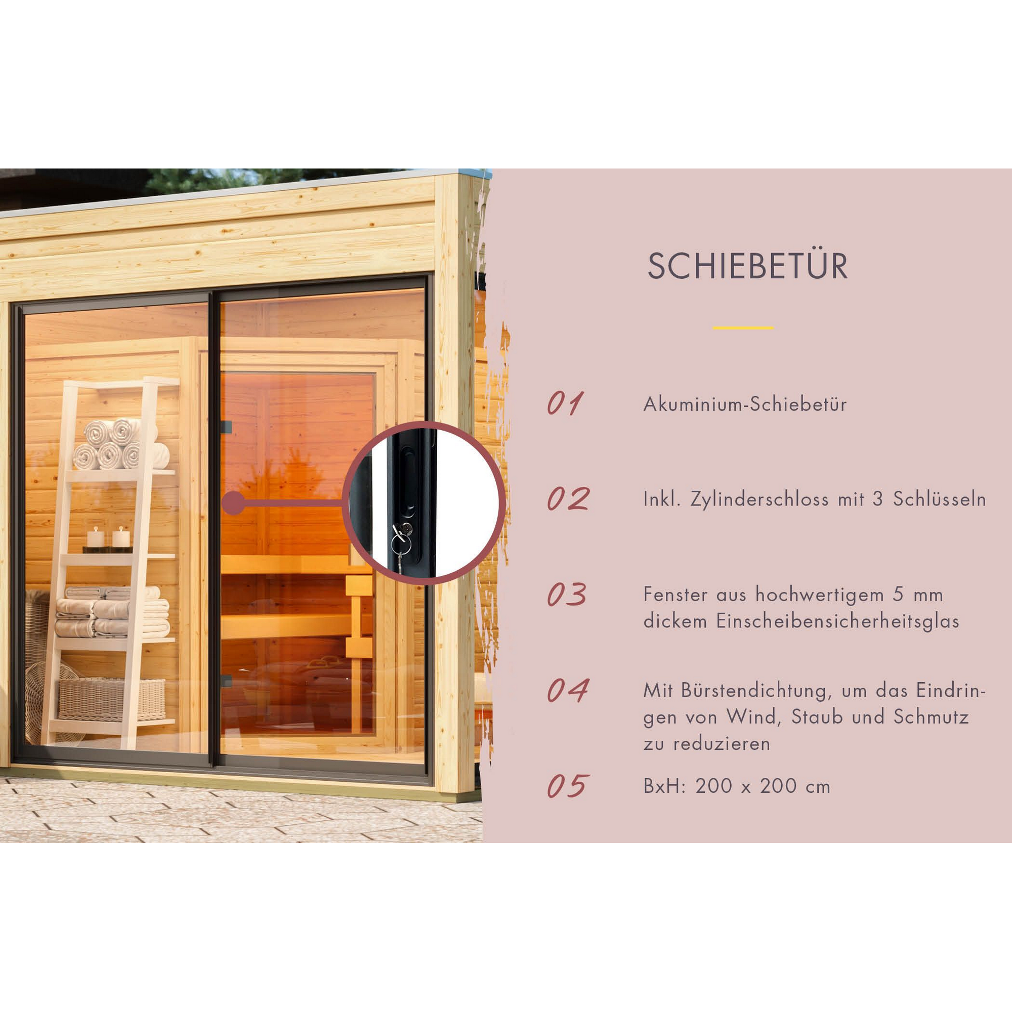 Gartenhaus 'Kubus 1' Fichtenholz naturbelassen 308 x 242 x 308 cm