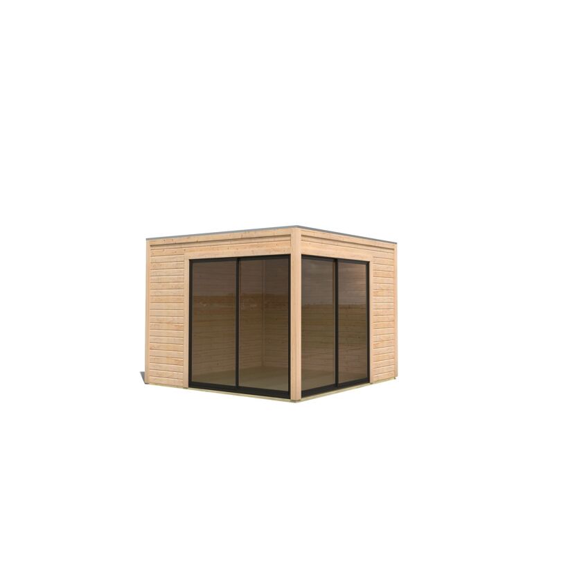 Gartenhaus 'Kubus 3' Fichtenholz naturbelassen 308 x 242 x 308 cm